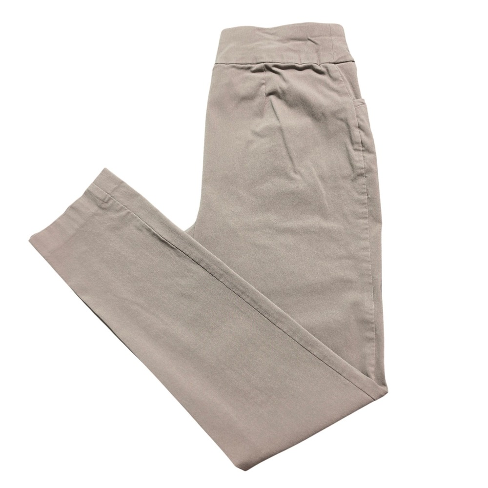 Chicos Perfect Stretch Pants Womens 00 Short Taupe Pull On Slim Leg